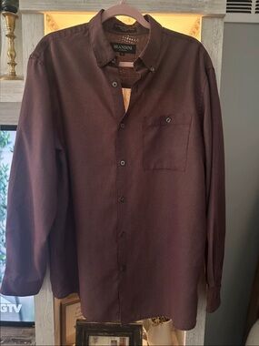 Brandini Men's Long-Sleeve Dress Shirt in Dark Brown